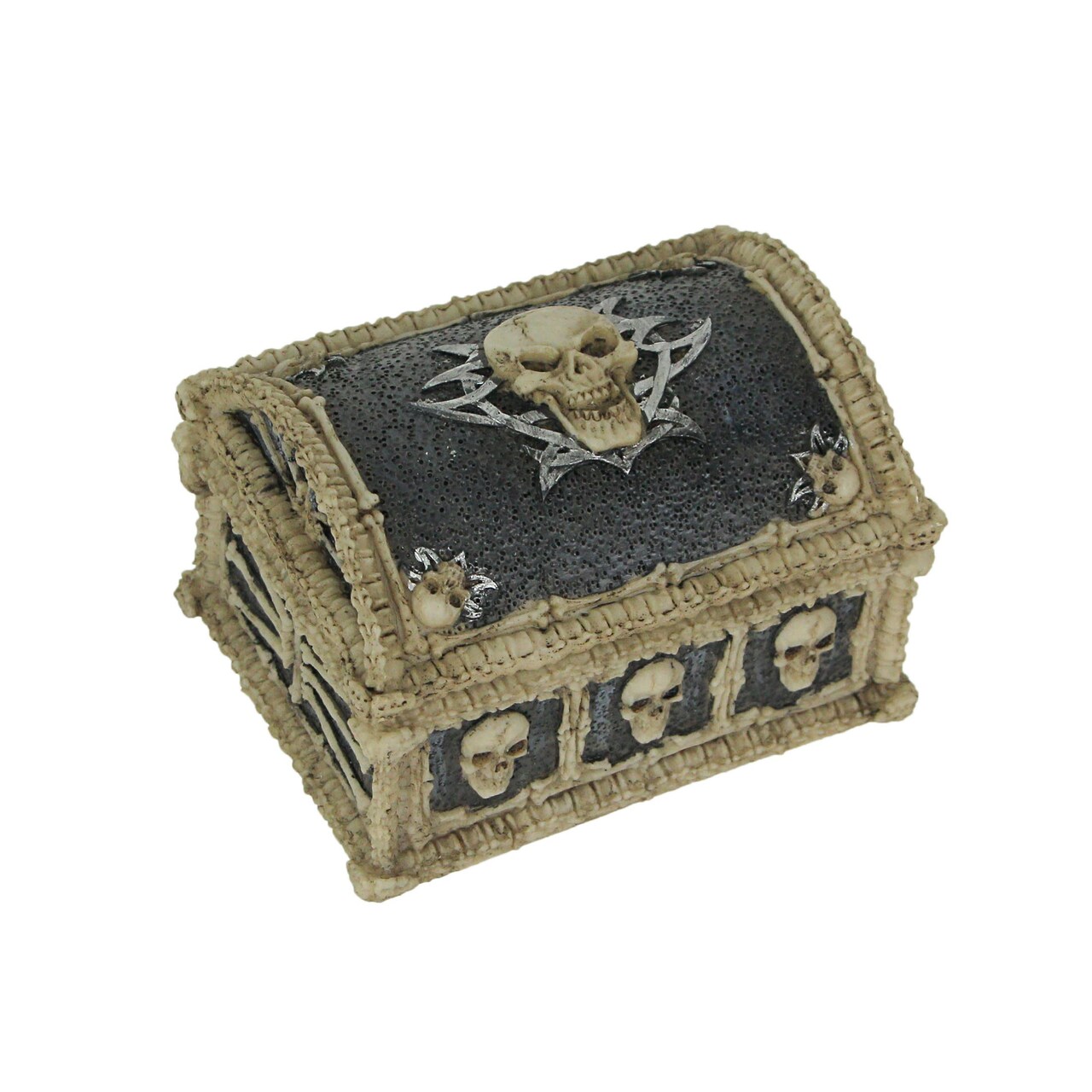 Resin Skull Treasure Chest Trinket Box Decorative Skeleton Jewelry Storage Trunk